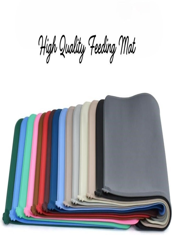 GODFLY حصيرة وعاء طعام الحيوانات الأليفة المقاومة للماء من GODFLY، حصيرة وعاء طعام وماء من السيليكون مانعة للانزلاق مع حافة لمنع الانسكاب، حصيرة طعام للحيوانات الأليفة لحماية الأرضيات، 19 × 12 بوصة، (قطعة واحدة) - Image 5